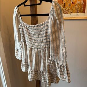 Striped Off-Shoulder Women's Top